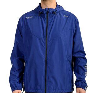 Versace Men's Greeca Stripe Hooded Windbreaker Jacket Versace sz 8 US 2XL IT 56